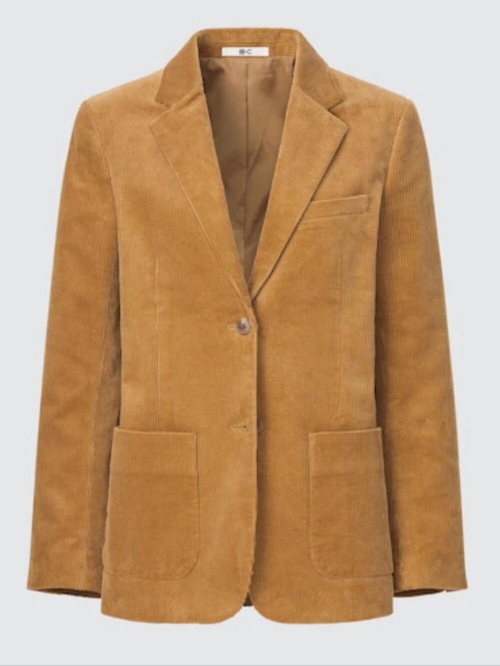 Uniqlo C Cotton Corduroy Blazer Jacket, Warm Camel Tan